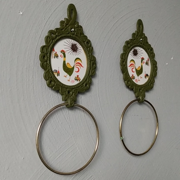 Home Interiors Vintage cast iron metal ceramic towel holder - Picture 6 of 13